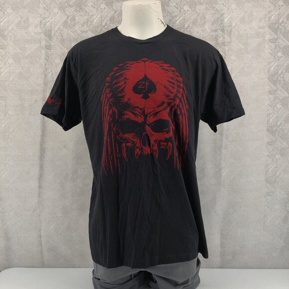 Zero Foxtrot Shirt Mens XL Black Red Predator Skull Graphic Tee Stay Zero USA - Picture 2 of 11